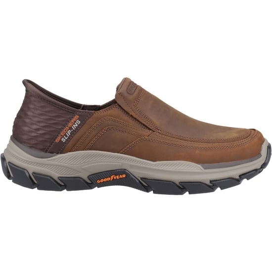 Skechers Respected Elgin Leather Men's Dark Brown Wide Fit Moccasins Shoes - Image 5