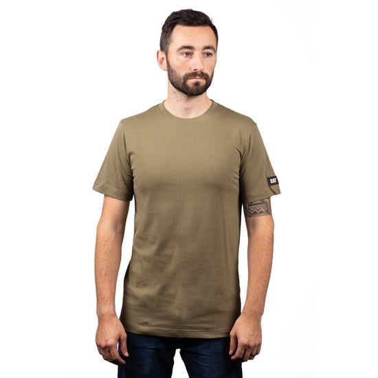 Caterpillar Essentials Korte Mouwen Katoenen Groene T-shirts voor Mannen - Image 1
