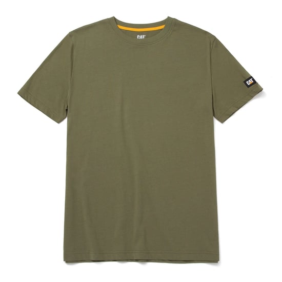 Caterpillar Essentials Korte Mouwen Katoenen Groene T-shirts voor Mannen - Image 5