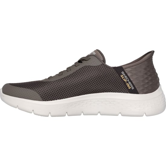 Skechers GO WALK Flex Hands Up Textile Men's Brown Trainers - Image 4