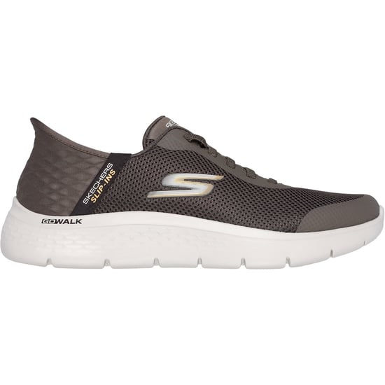 Skechers GO WALK Flex Hands Up Textile Men's Brown Trainers - Image 5