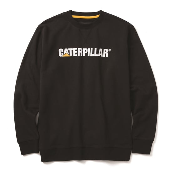 Caterpillar Mellanvikts Crewneck Bomull Herrsweatshirt Svart - Image 4