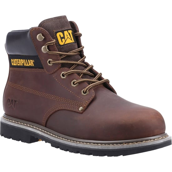 Caterpillar Powerplant Nubuck Brunt Bred Passform Säkerhetsskor - Image 1
