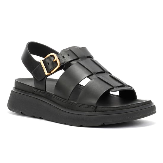 FitFlop GEN-FF Visserslederen Dames Zwarte Sandalen - Image 2
