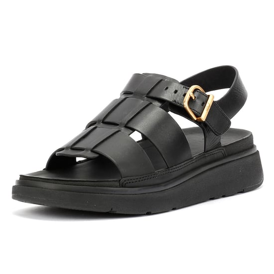 FitFlop GEN-FF Visserslederen Dames Zwarte Sandalen - Image 3