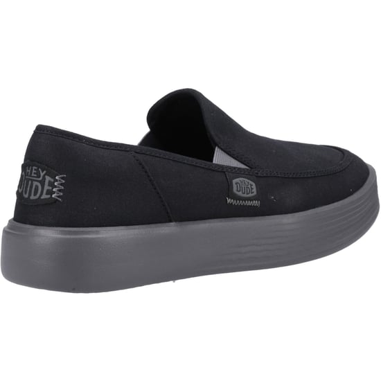 HEYDUDE Sunapee Canvas 100% Cotton Men's Black/Charcoal Loafers - Image 2