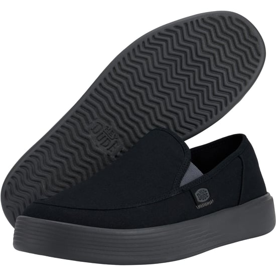 HEYDUDE Sunapee Canvas 100% Cotton Men's Black/Charcoal Loafers - Image 3