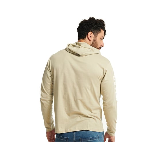 Caterpillar Kaptrui Lange Mouwen Katoenen Heren T-Shirt Beige - Image 2