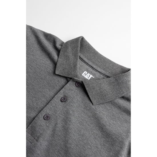 Caterpillar Essentials Bomullsgrå Polo T-shirt för män - Image 5