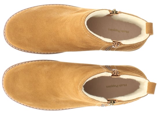 Hush Puppies Womens Boots Ankle Libby Suede Leather Zip tan - Image 6