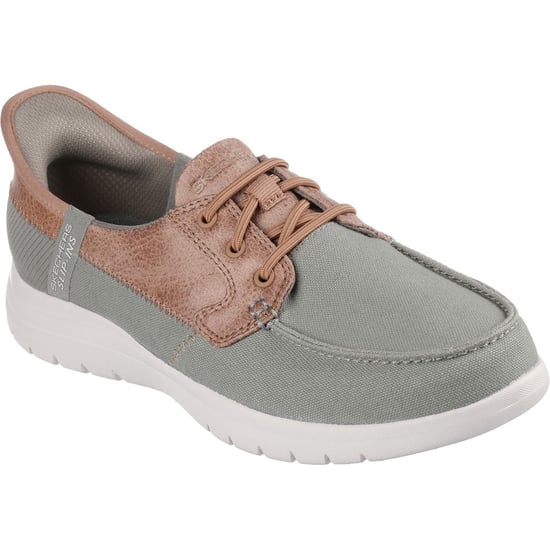Skechers On-the-GO Flex - Palmilla Canvas/Nappa Dames Olive Bootschoenen - Image 1