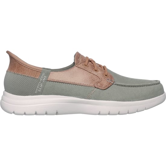 Skechers On-the-GO Flex - Palmilla Canvas/Nappa Dames Olive Bootschoenen - Image 2