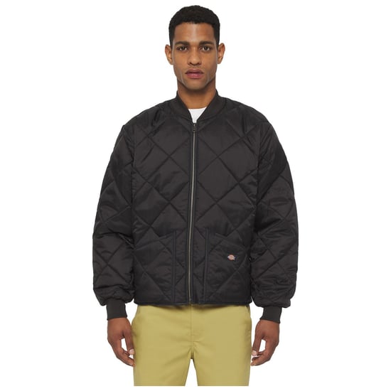 Dickies Diamond Heren Zwarte Gequilte Jas - Image 1