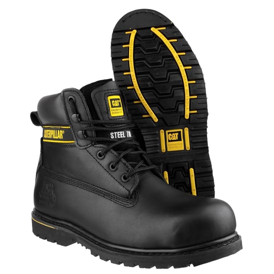 Caterpillar Holton Läder Svart Bred Passform Säkerhetskängor - Image 3