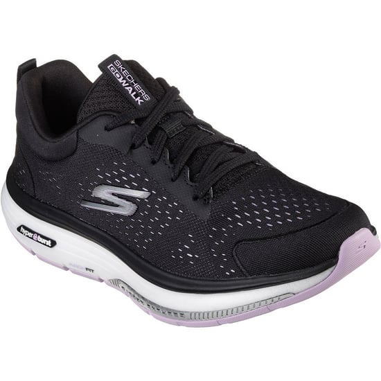 Skechers Go Walk Workout Walker Outpace Polyester Dames Zwarte/Lavendel Sneakers - Image 1