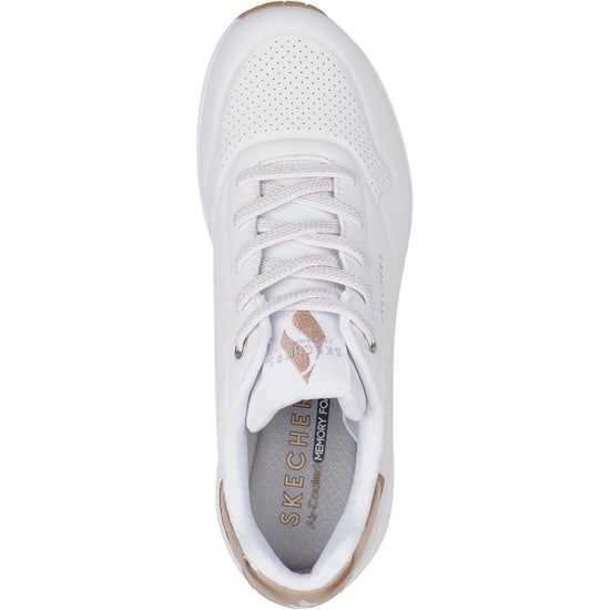 Skechers Uno - Shimmer Away Synthetic Women's White Trainers - Image 3