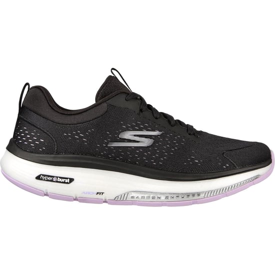 Skechers Go Walk Workout Walker Outpace Polyester Dames Zwarte/Lavendel Sneakers - Image 4