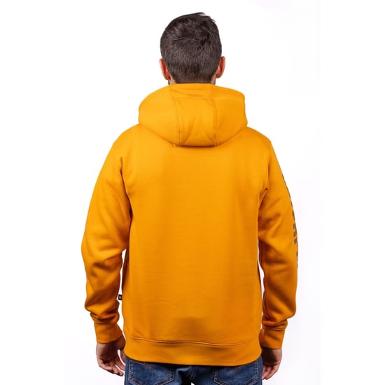 Caterpillar Merkenbanner Katoenen Gele Hoodie voor Mannen - Image 2
