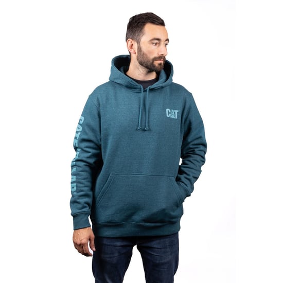 Caterpillar Handelsmerk Banner Katoenen Heren Blauwe Hoodie Sweatshirt - Image 1
