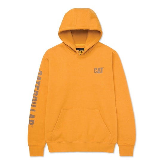 Caterpillar Merkenbanner Katoenen Gele Hoodie voor Mannen - Image 6