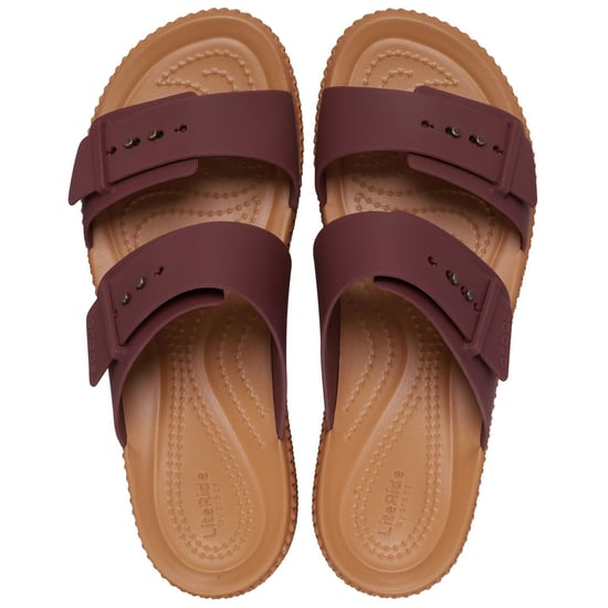 Crocs Brookly Buckle Low Thermoplastic Women's Dark Clay Sandals - Image 4