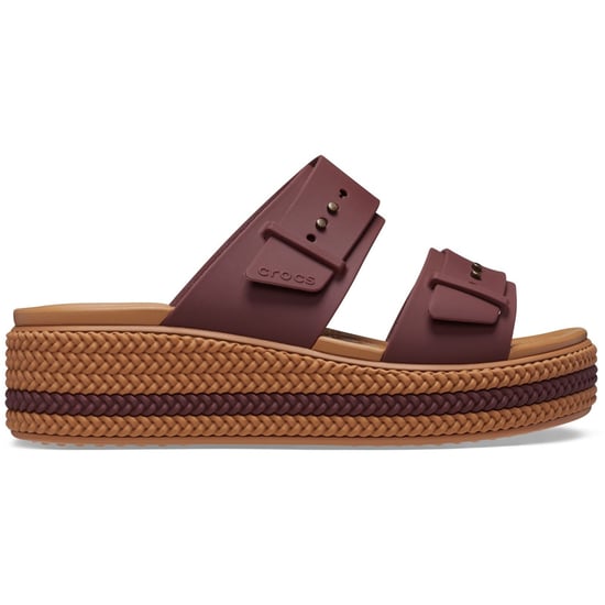 Crocs Brookly Buckle Low Thermoplastic Women's Dark Clay Sandals - Image 5
