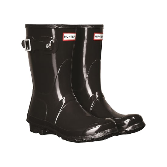 Hunter Originele Gloss Korte Zwarte Synthetische Wellington Laarzen - Image 6