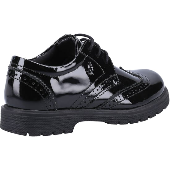 Hush Puppies SALLY PATENT SENIOR Leather Girl's Black Brogues - Image 2
