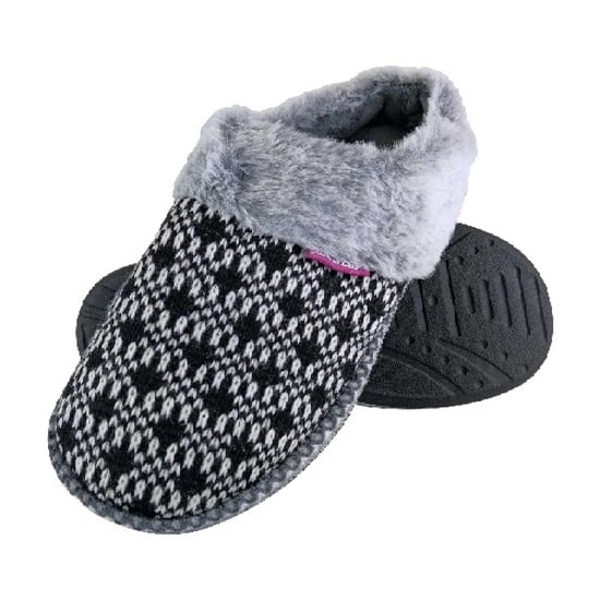Dames Cosy Memory Foam Open Back Gebreide Slippers - Image 1