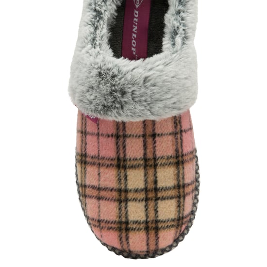 Dunlop - Dames Schattige Gezellige Pluche Geheugenfoam Gebreide Slippers Met Open Achterkant Muiltjes - Image 5