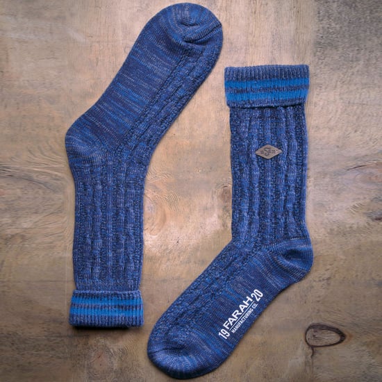 2-pack Heren Katoenen Kabelgebreide Boot Dress Sokken met Omgeslagen Top - Image 4