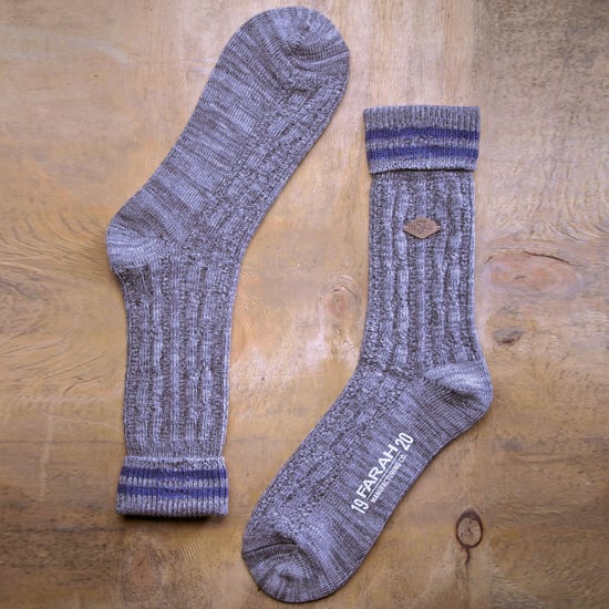 2-pack Heren Katoenen Kabelgebreide Boot Dress Sokken met Omgeslagen Top - Image 4