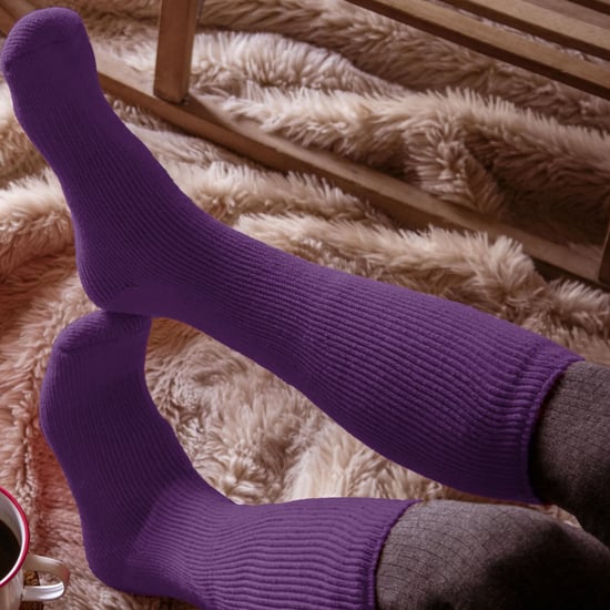 Ladies Extra Long Thermal Socks in Cerise and Wine by Heat Holders - Image 3