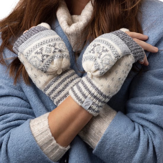 Ladies Warm Fairisle Patterned Thermal Fingerless Converter Gloves - Image 5