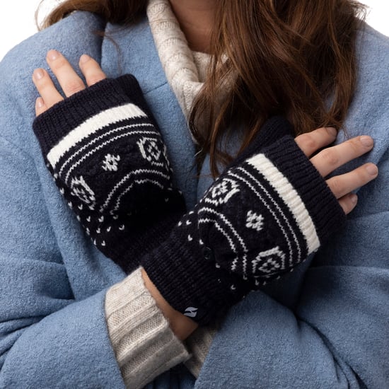 Ladies Warm Fairisle Patterned Thermal Fingerless Converter Gloves - Image 5