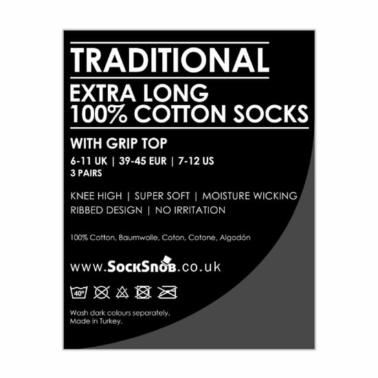 SOCK SNOB - 3 par långa knästrumpor i 100% bomull för herrar - Image 2