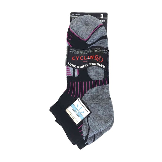 3 Pairs Ladies Anti Sweat Ankle Trainer Sports Socks with Heel Padding - Image 2