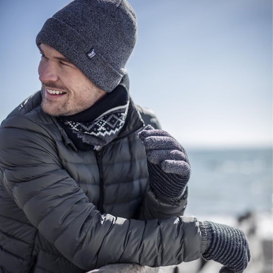 Mens 3.6 tog Fleece fodrad termisk Turn Over Cuff Winter Beanie Hat - Image 5
