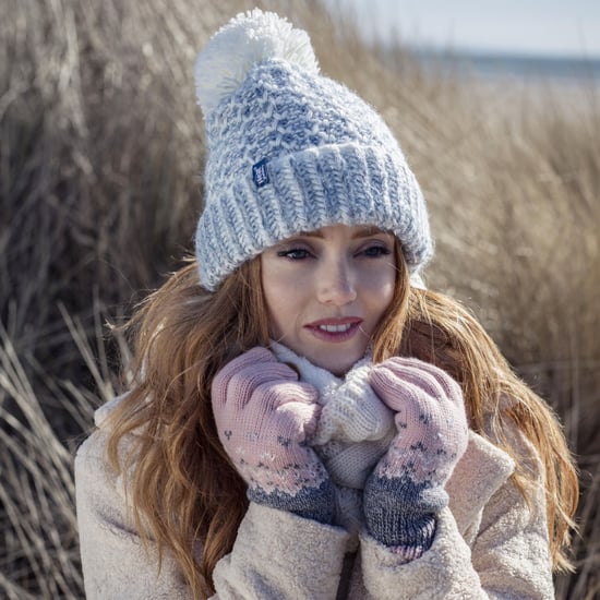 Ladies Fleece Lined Cuffed Thermal Winter Bobble Hat with Pom Pom - Image 3