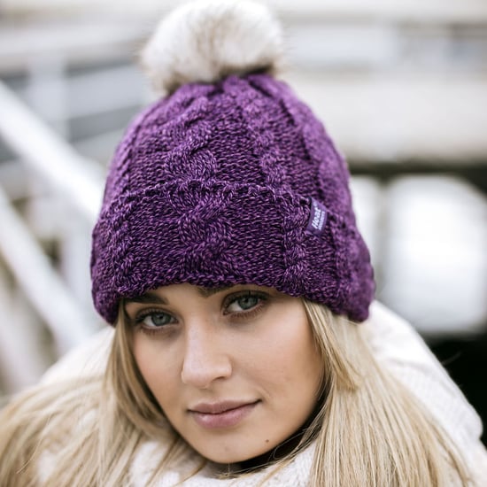 Heat Holders - Ladies Knit Fleece Lined Thermal Bobble Hat with Pom Pom - Image 4