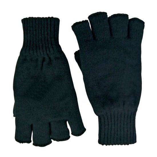Mens 3M Thinsulate 40 gram Thermal Insulated Black Fingerless Gloves - Image 3