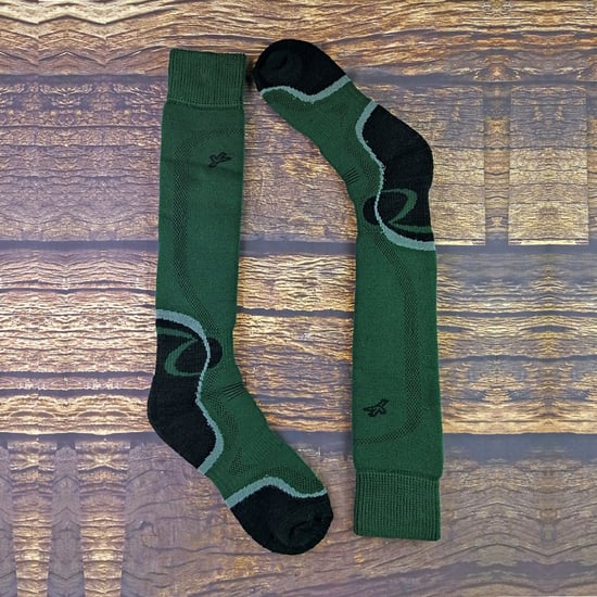 Dr Hunter - Mens Merino Wool Long Knee High Padded Heel Green Socks - Image 3