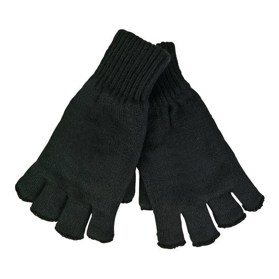 Mens 3M Thinsulate 40 gram Thermal Insulated Black Fingerless Gloves - Image 4