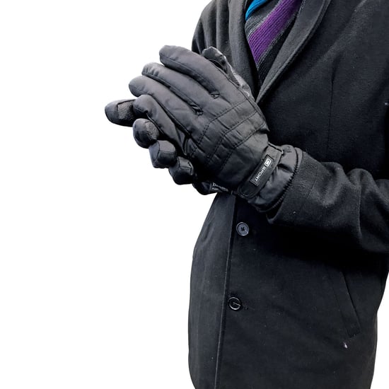 Mens 3M Thinsulate 40 gram Thermal Insulated Waterproof Ski Gloves - Black - Image 3