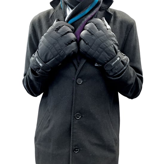 Mens 3M Thinsulate 40 gram Thermal Insulated Waterproof Ski Gloves - Black - Image 4