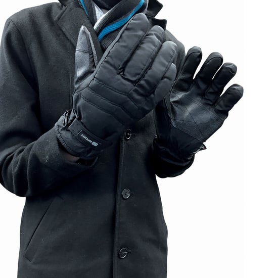 Mens 3M Thinsulate 40 gram Thermal Insulated Waterproof Ski Gloves - Black - Image 5