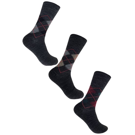 3 Pack Mens Non Elastic Lambs Wool Blend Pattern Socks for Circulation - Image 3