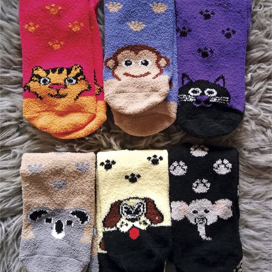 Ladies / Womens Fluffy Non Slip Slipper Socks with Animal Designs - Image 3