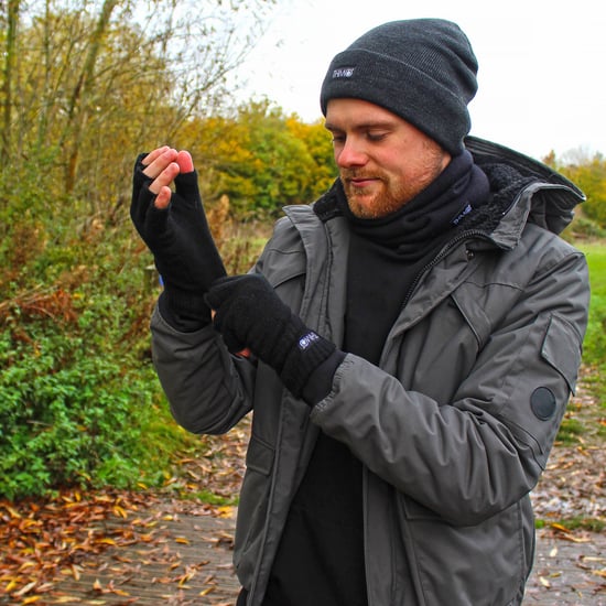 THMO - Svarta 3M Thinsulate-isoleringsfodrade fingerlösa handskar för herrar - Image 4