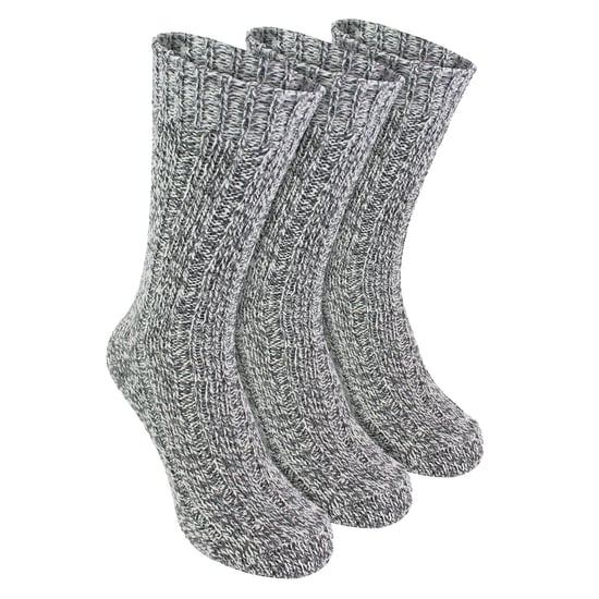 Set van 3 wollen gebreide werksokken voor heren - WFH0025GRY - Image 3